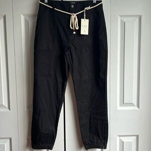 NWT LTJ Letter to Juliet Black Cargo Jogger Pants Large $78 MSRP